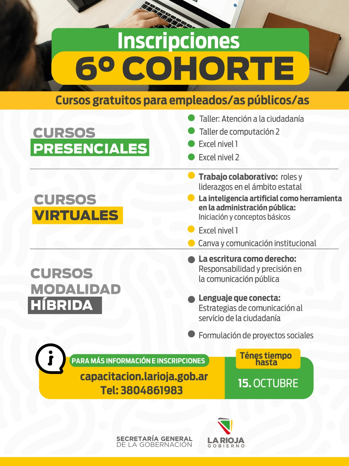Inscripciones a cursos gratuitos para estatales de La Rioja hasta el 15/10