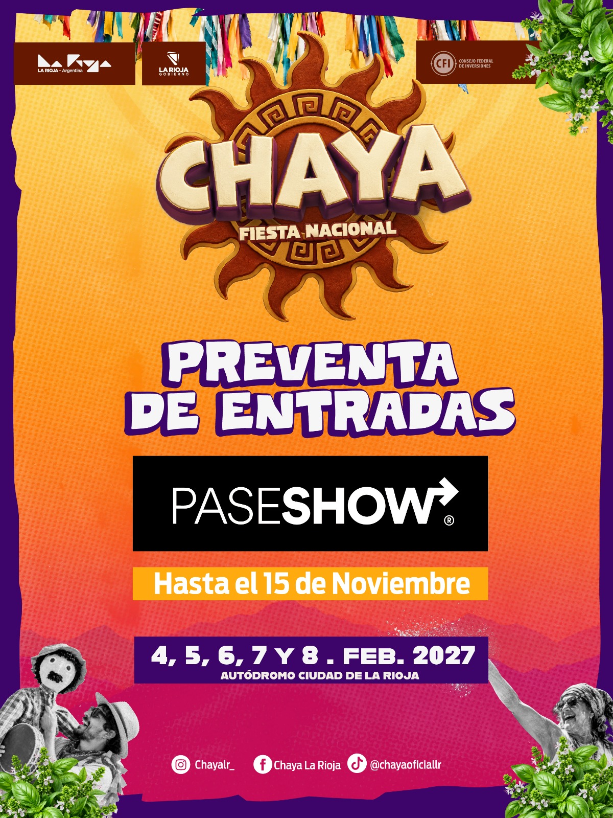 El lunes 19 de octubre comienza la preventa de entradas para la Chaya 2027