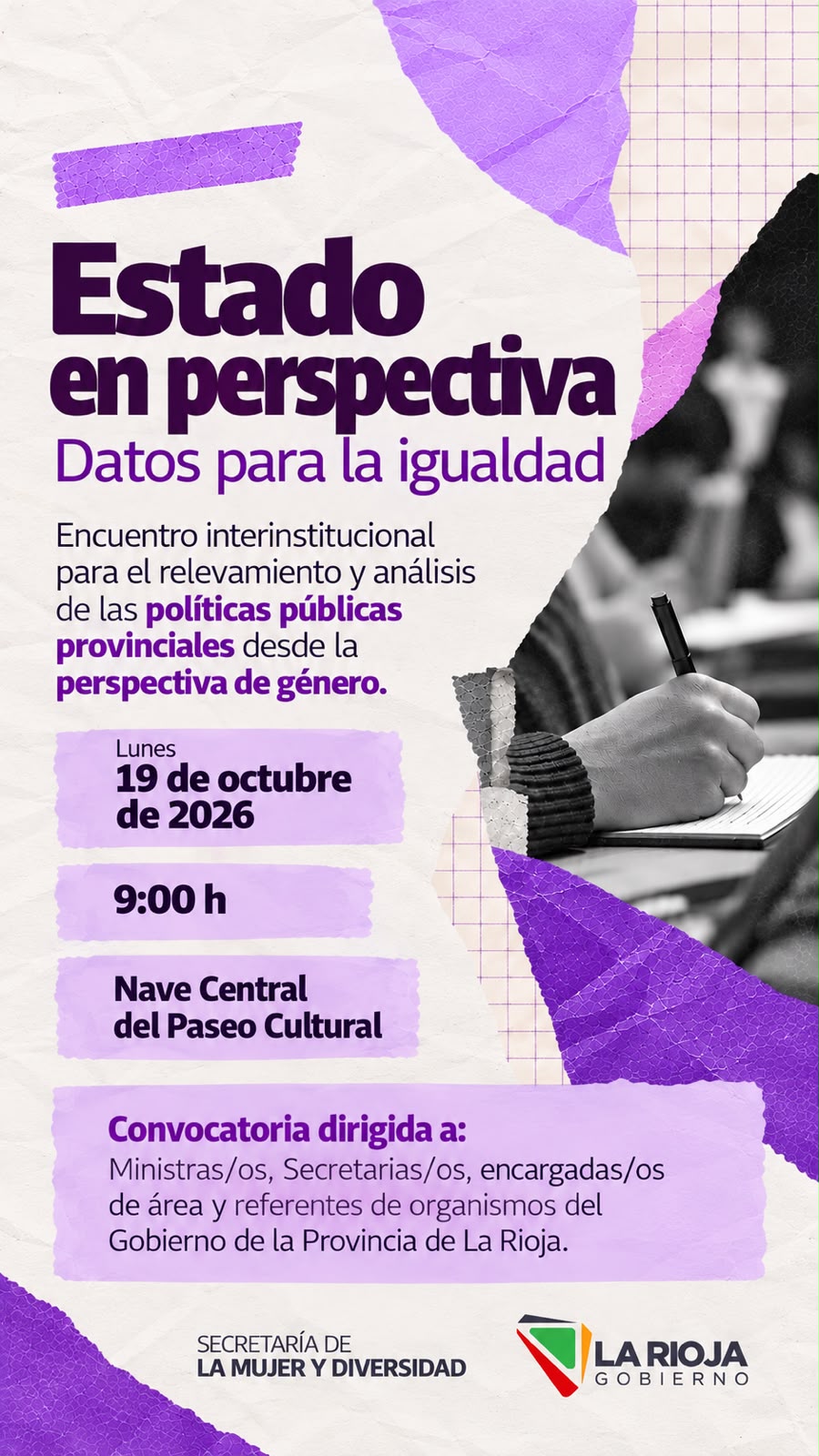 Provincia convoca jornada de género para ministros el 19 de octubre